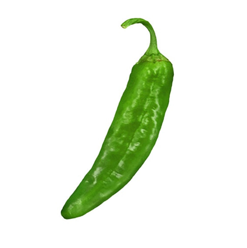 Big Jim Legacy Pepper in vibrant green, showcasing its thick flesh and ideal shape for chile rellenos. A true New Mexico chile variety.