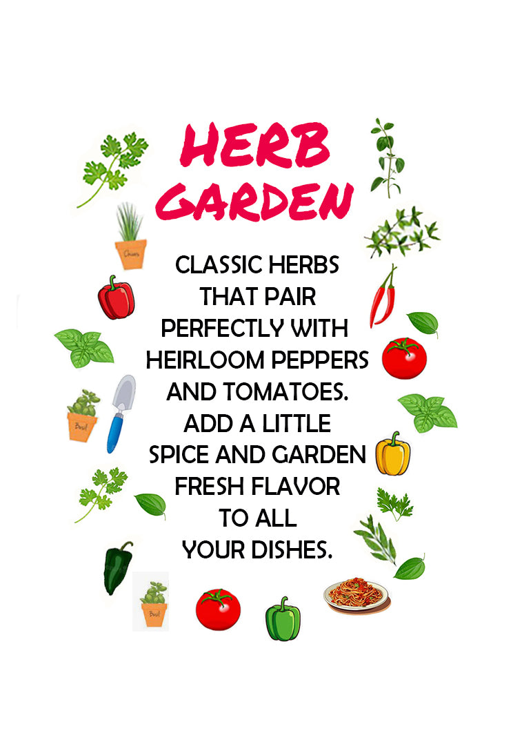 Herb Garden Seed Bundle - 5-Pack Discount Sale - All the Classic Heirloom Herbs