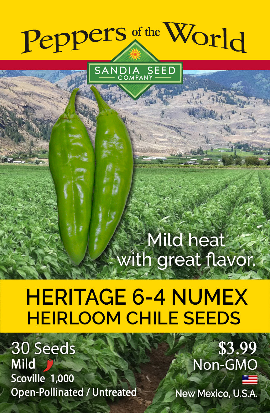 Front of seed packet for Heritage 6-4 Numex seeds
