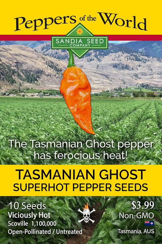 Tasmanian Ghost Superhot Pepper Seeds from Death-Defying Super Hot Pepper Seeds - 5-pack Discount - Extreme Heat! Scorching heat with 1,100,000 Scoville units.