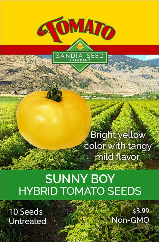Yellow Sunny Boy Tomato Seed Packet tangy mild flavor