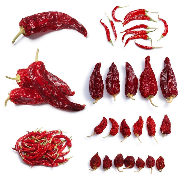 Fresh vs Dried Pepper Names: Dried peppers diagram

