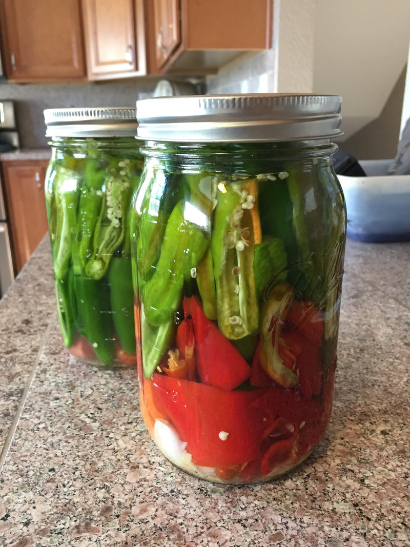 Easy Fermented Hot Sauce Recipes - hot peppers fermenting in jars

