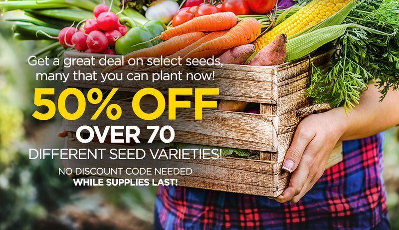 Get a great deal on select seeds, many that you can plant now! GET 50% off Over 70 different seed varieties!  No discount code needed, limited quantities, while supplies last!
