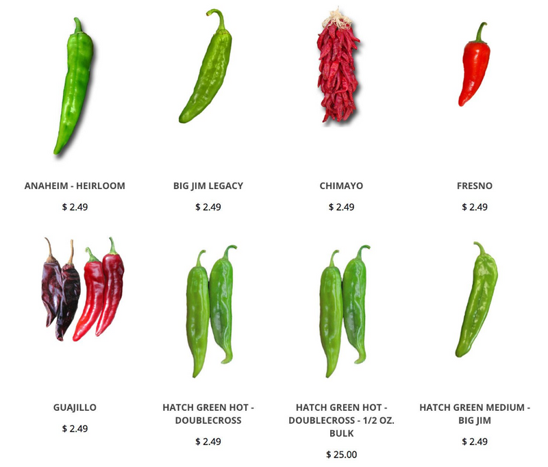 Grow Hatch Green Chiles - diagram of varieties