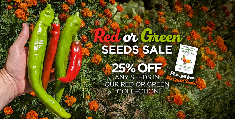 Get 25% off seeds in this collection with discount code: REDORGREEN Plus, we'll send&nbsp;a FREE Marigold seed packet with any sale using this discount code!
