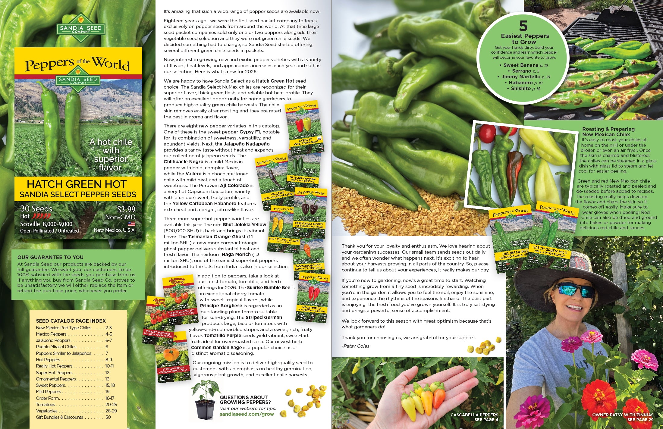 Sandia Seed Catalog - Showcases the seeds we offer - Plus recipes