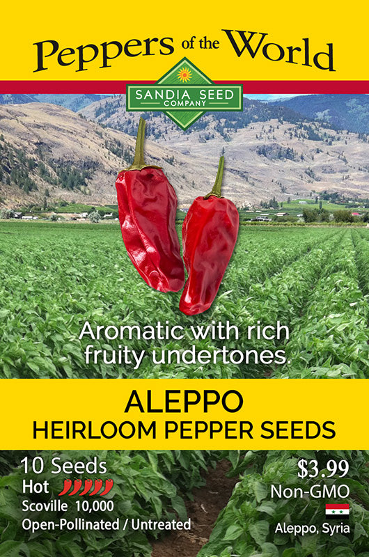 Aleppo heirloom Pepper seed packet