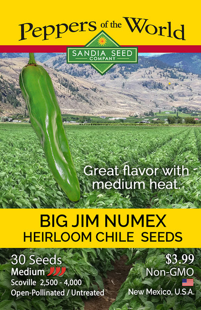 Big Jim NuMex Seeds - Grow the Famous New Mexico Green Chile Heirloom