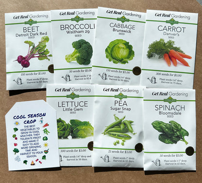 Cool-Season Vegetable Seeds - Discount Bundle Deal with 7 Seed Packets - ON SALE