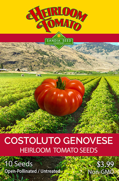 Heirloom Costoluto Genovese Paste Tomato Seed packet scalloped Italian tomato
