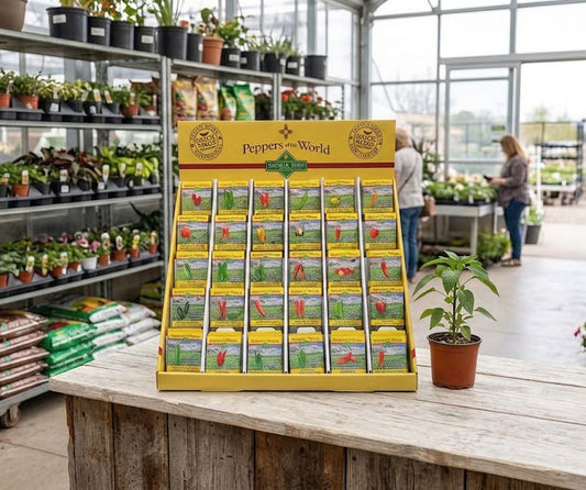 Wholesale Pepper Seed Assortment - 30 Varieties - 6 each - WITH Counter-top display.