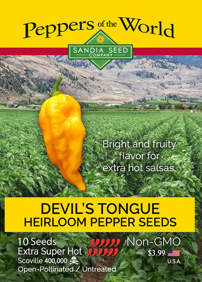 Heirloom Devils Tongue super hot pepper seeds bright and fruity flavor