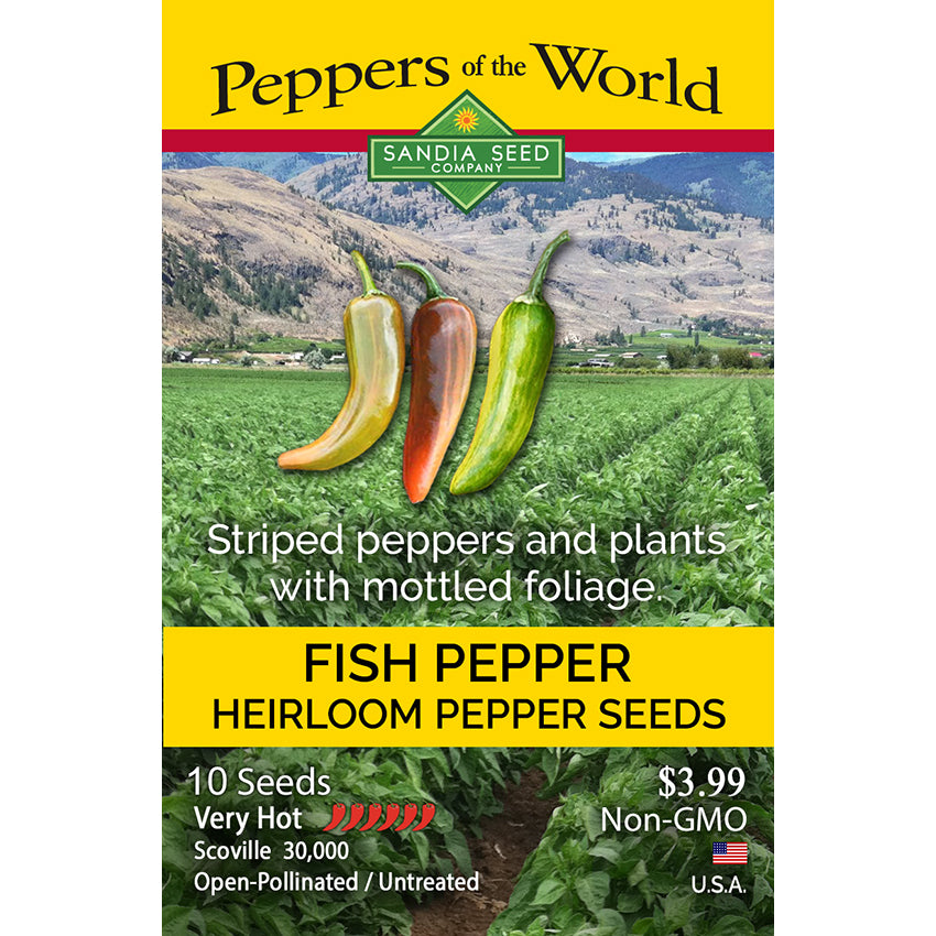 Fish Pepper Seeds - Variegated Foliage and Striped Peppers