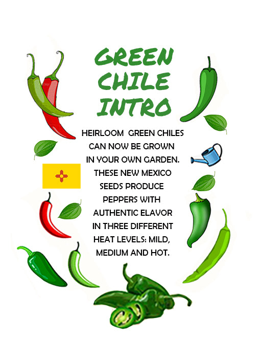 Green Chile Intro 3 Pack - Hatch Green Mild, Big Jim Legacy & Sandia Select Seeds -15% Off