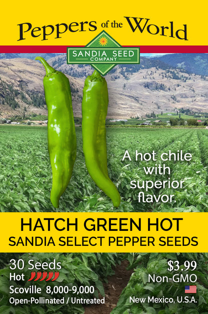 Hatch Green Hot - Sandia Select Green Chile Seeds - High Yield, Hot Flavor