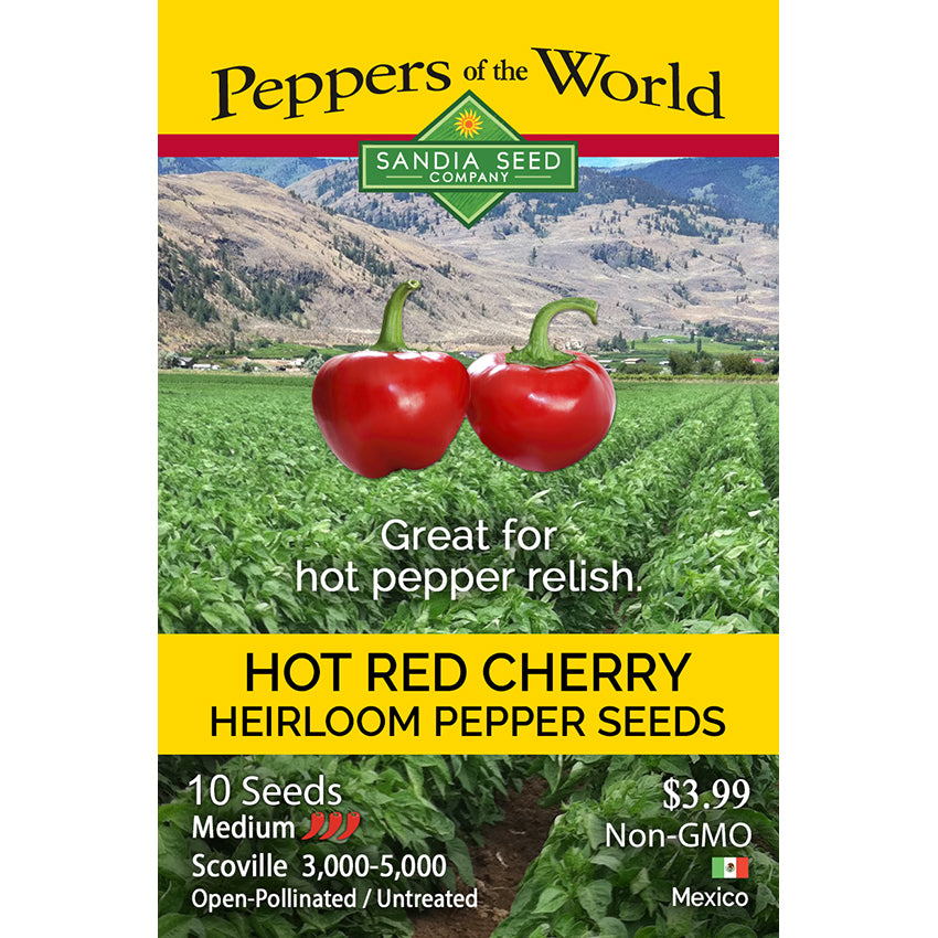 Hot Red Cherry Pepper Seeds - Medium Heat Red Peppers - Easy to Grow