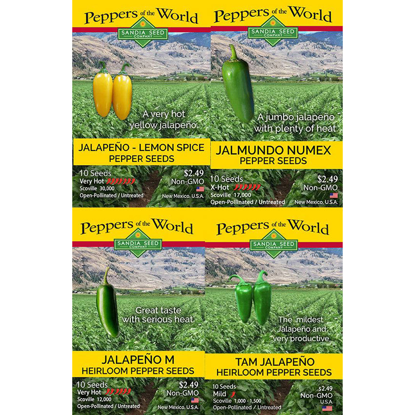 Jalapeño Lover Seed Bundle - 4-pack Discount Sale - Spicy!