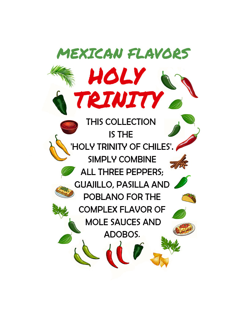 Mexican Flavors/Holy Trinity 3 Pack - Guajillo, Pasilla & Poblano Seeds 15% Off