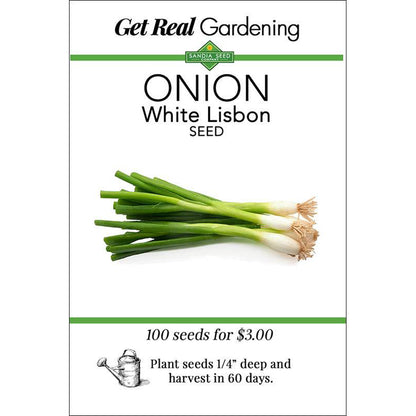 White Lisbon Onion Seeds - Bunching - Mild Flavor and Fast Growth