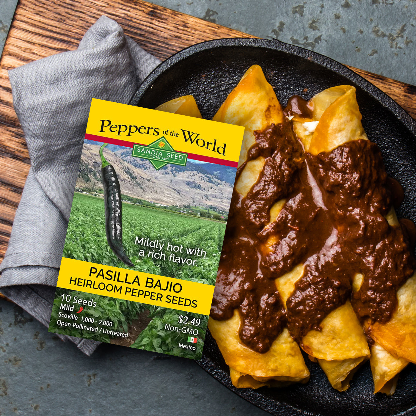 Pasilla Bajio/Chilaca Chile Seeds - Mild Flavor - Great for Mexican Sauces