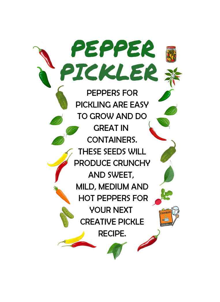 Pepper Pickler Seeds 6-Pack - Sweet, Hot and Tangy Peppers