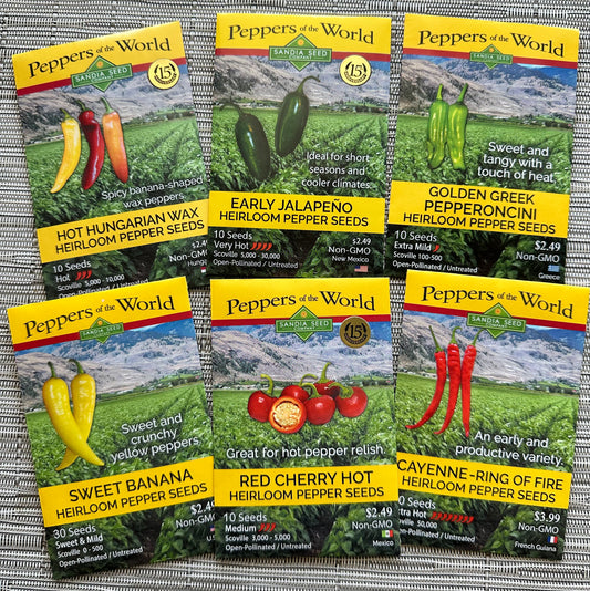 Pepper Pickler Seeds 6-Pack - Sweet, Hot and Tangy Peppers