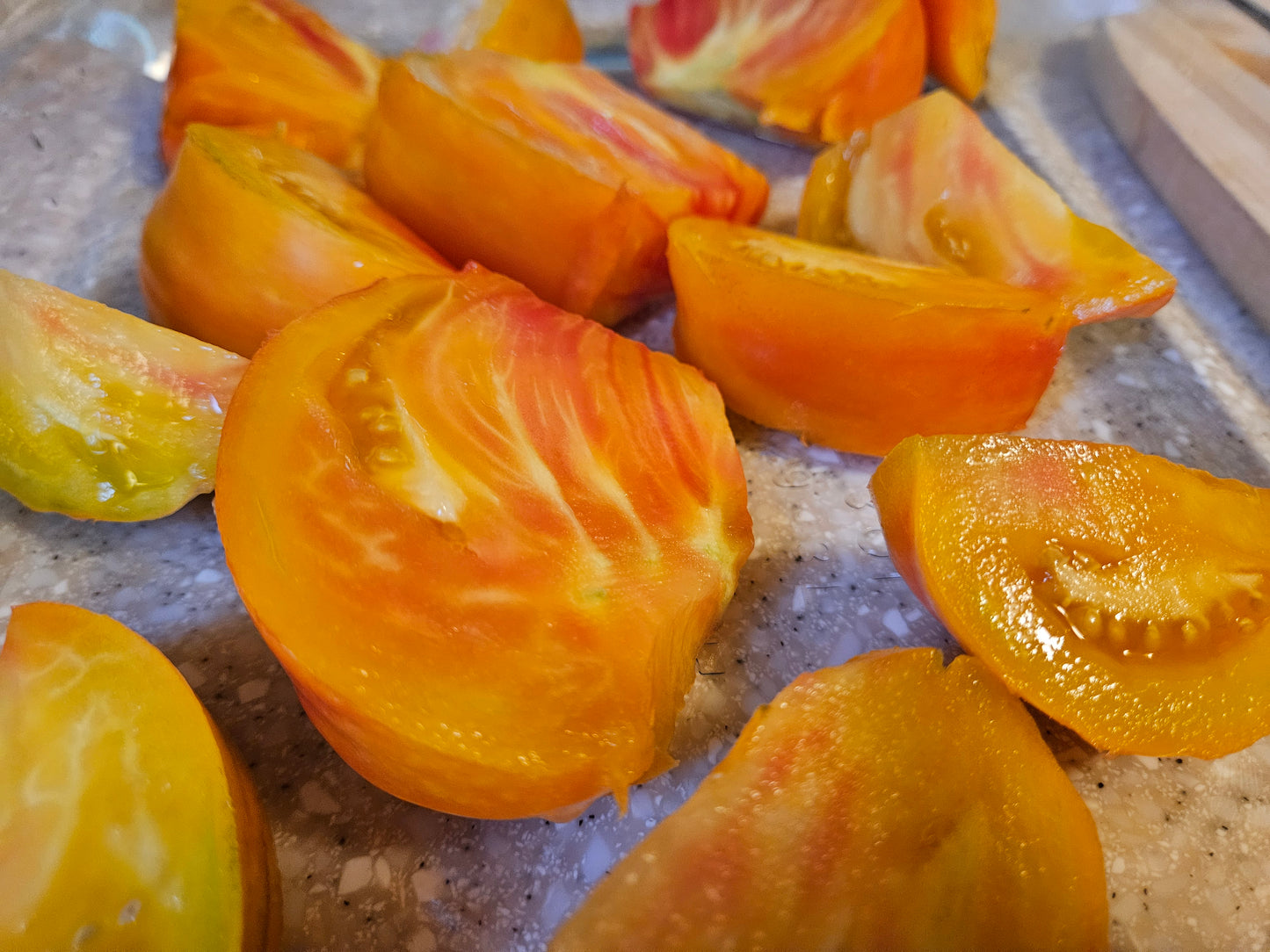 The color of Pineapple Tomatoes is so tropical!