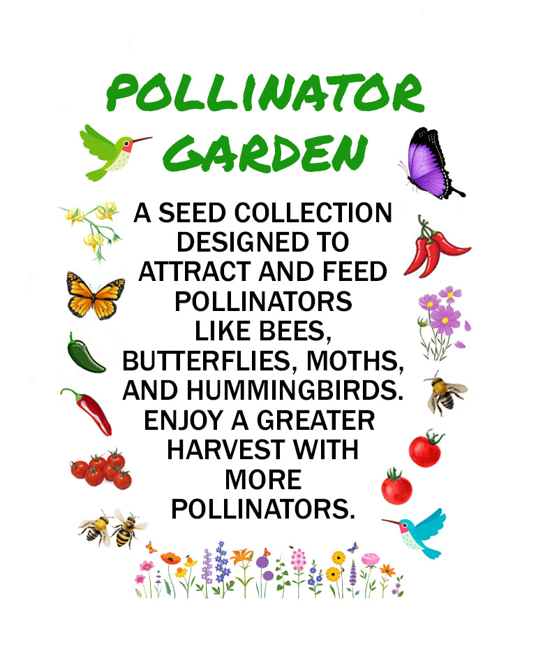 Pollinator Garden Seed Bundle - 7-Pack Discount Sale - The Best Pollinator plants for your pepper, tomato and vegetable garden