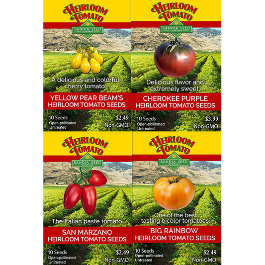 Popular Tomato Seeds Bundle - 4 Pack Discount Sale - Great Delicious Heirloom Varieties