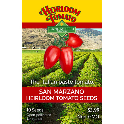 San Marzano Roma Tomato Seeds - Perfect for Canning - A Vigorous Heirloom