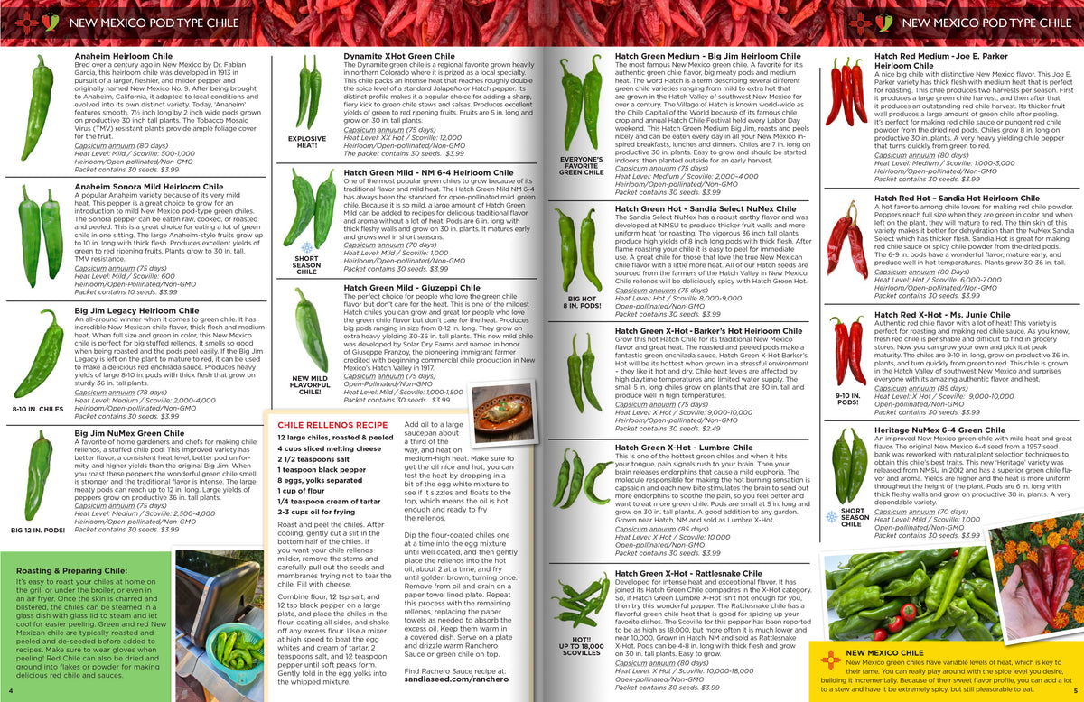 Sandia Seed Catalog - new Mexico-Pod Type Chile Seeds Page Spread
