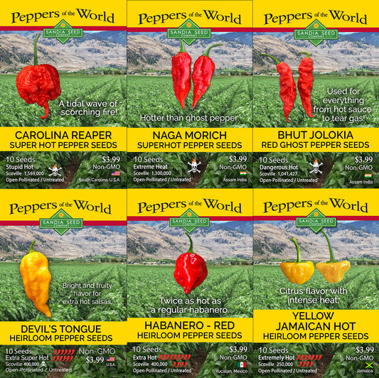 Sizzling Hot Pepper Seeds 6-Pack - 15% Off