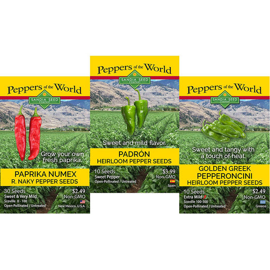 Sweet Pepper Seeds - 3-Pack Discount Sale - Every Chef's Favorite Sweet Frying Peppers