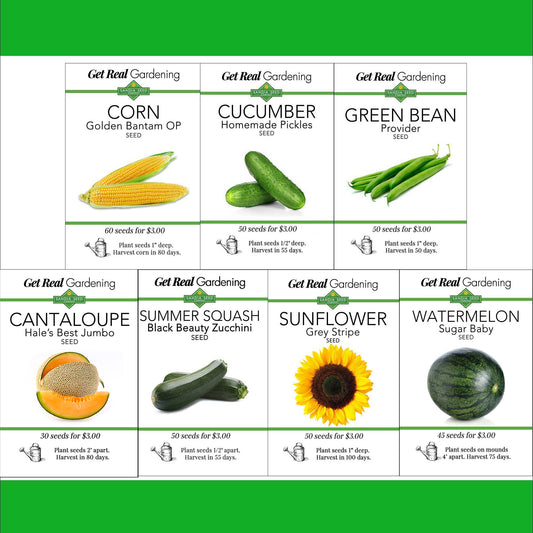Warm-Season Vegetable Seeds - Discount Bundle Deal with 7 Seed Packets