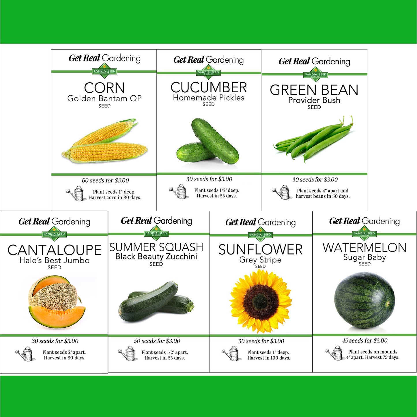 Warm-Season Vegetable Seeds - Discount Bundle Deal with 7 Seed Packets