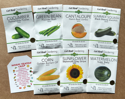Warm-Season Vegetable Seeds - Discount Bundle Deal with 7 Seed Packets