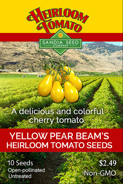 Heirloom Yellow Pear Beam's Tomato Seed packet delicious yellow cherry tomato