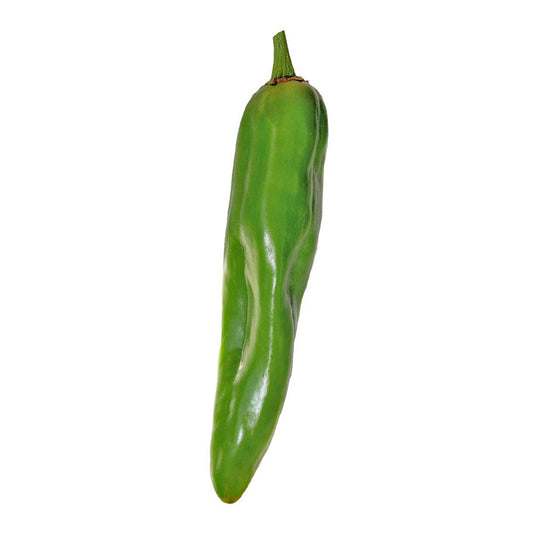 Big Jim NuMex Green chile pepper on a white background