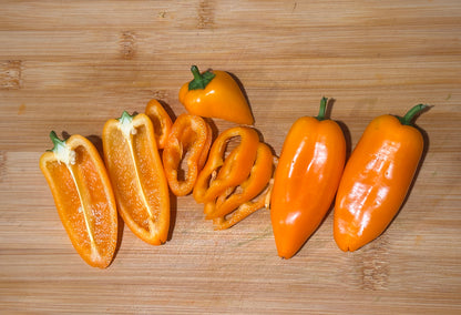Mini Orange Pepper Seeds - Sweet Snacking Size - Heirloom
