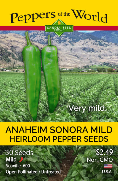 BULK Anaheim Sonora Mild Pepper Seeds - 1 oz.