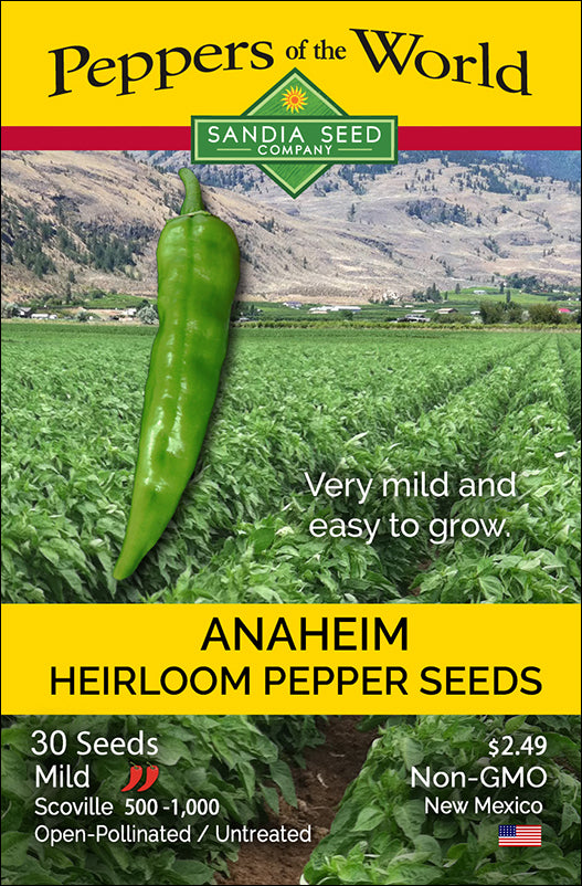 Anaheim Heirloom Mild Pepper seed packet