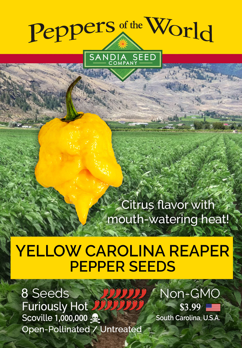 Carolina Reaper Yellow Seeds - Sandia Seed Company