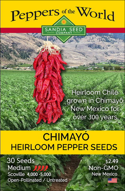 Chimayo Heirloom Chile Seed seed packet landrace red pepper