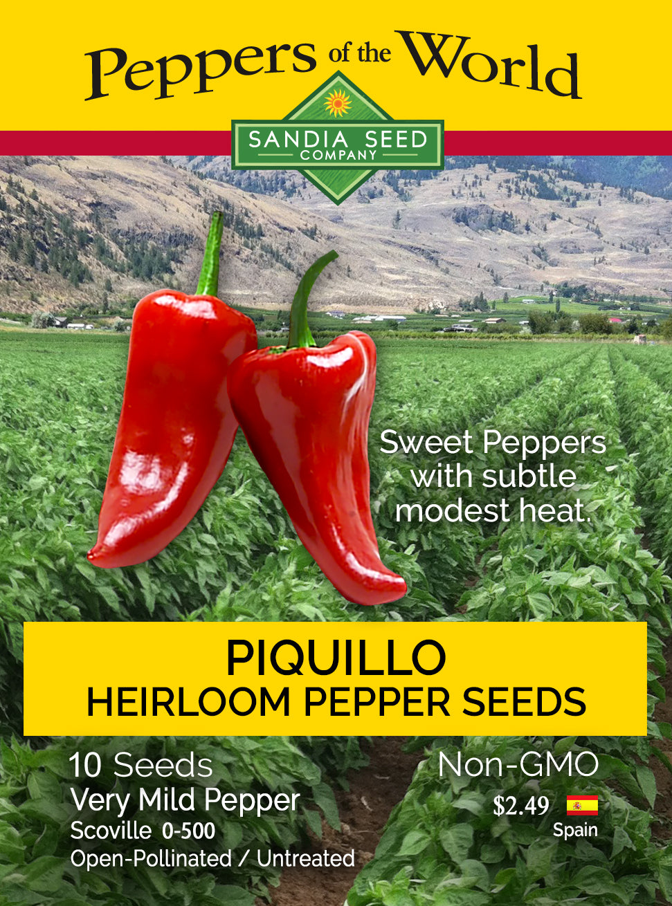 Piquillo Spanish Sweet Pepper Seeds - Sandia Seed Company
