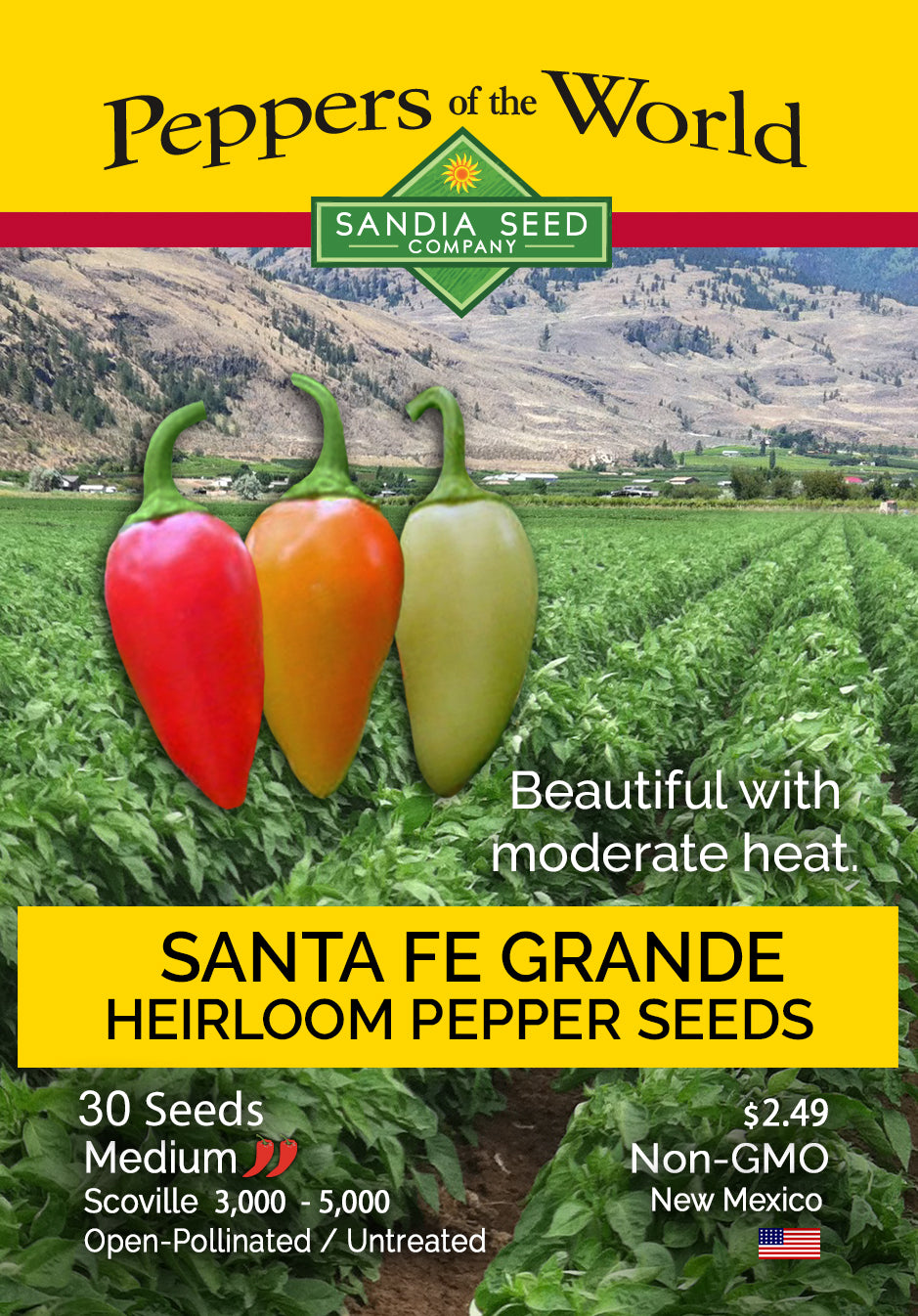 Santa Fe Grande Pepper Seeds - Sandia Seed Company