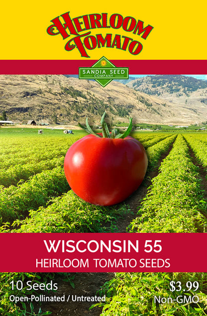 Heirloom Wisconsin 55 Tomato Seed packet cold hardy slicer